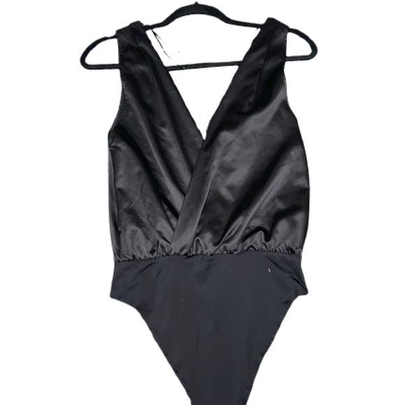 ZARA | SATIN BODYSUIT BLACK | SMALL - Picture 2 of 4